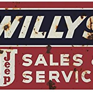 Riproduzione targa "Willys Jeep Sales and Service"